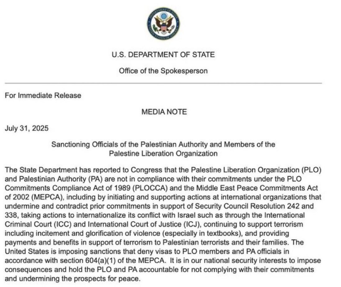 BREAKING: The US just SANCTIONED the Palestinian Authority for… taking Israel to court. 

What the actual fuck is wrong with America?

Trump is a disgusting orange demon. I’m sick of him.