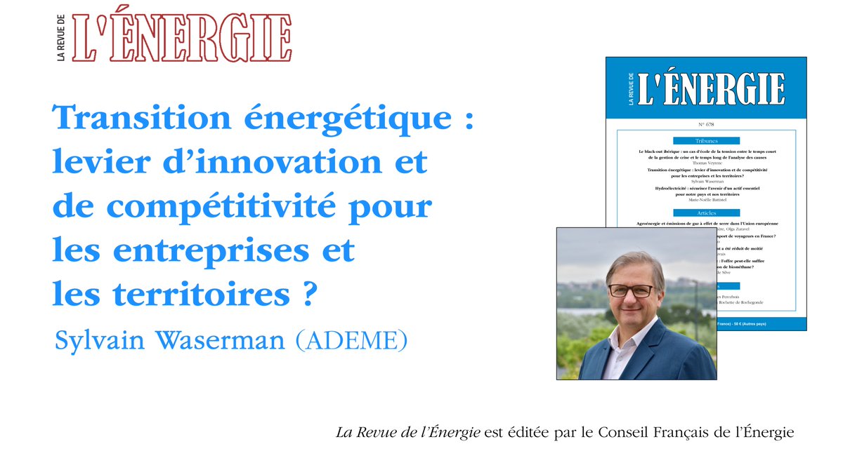 #Transition #énergétique : levier d’#innovation et de #compétitivité pour les #entreprises et les #territoires ?, par <a href="/SylvainWaserman/">Sylvain Waserman</a>. L’<a href="/ademe/">ADEME</a> est aujourd’hui le premier financeur public des entreprises dans le domaine de la transition #écologique. bit.ly/4nqaIip