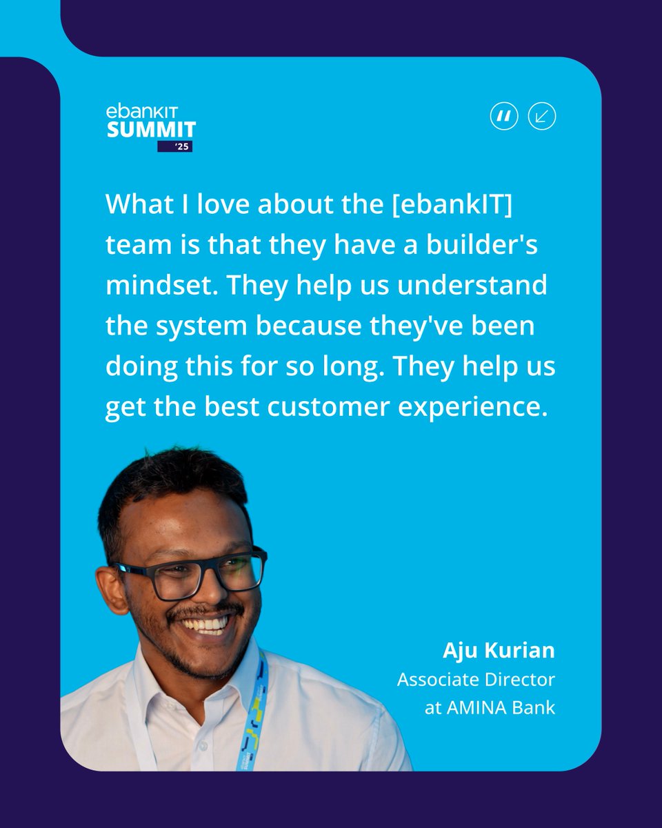 e_bank_it's tweet image. At the #ebankITSummit, Aju Kurian from @AMINABankGlobal, shared how our long-standing expertise and collaborative approach empower financial institutions to deliver the best customer experiences. Watch the full interview: hubs.ly/Q03zgz4c0 

 #CryptoBanking #ebankIT