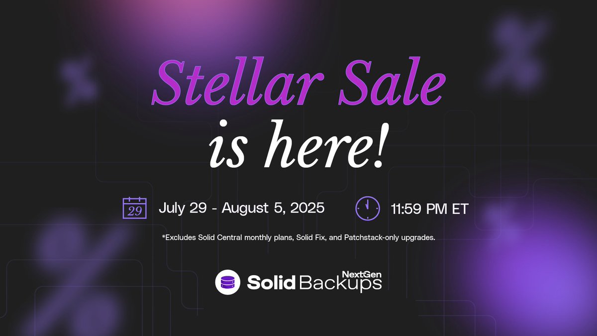 Unreliable backups costing you time and stress? Switch to Solid Backups - NextGen. Cloud-first, one-click restores, and daily incremental backups. Plus, get 30% off during the Stellar Sale!
🔗 solidwp.com/backups/
#SolidBackups #WordPressBackups #CloudBackups #StellarSale