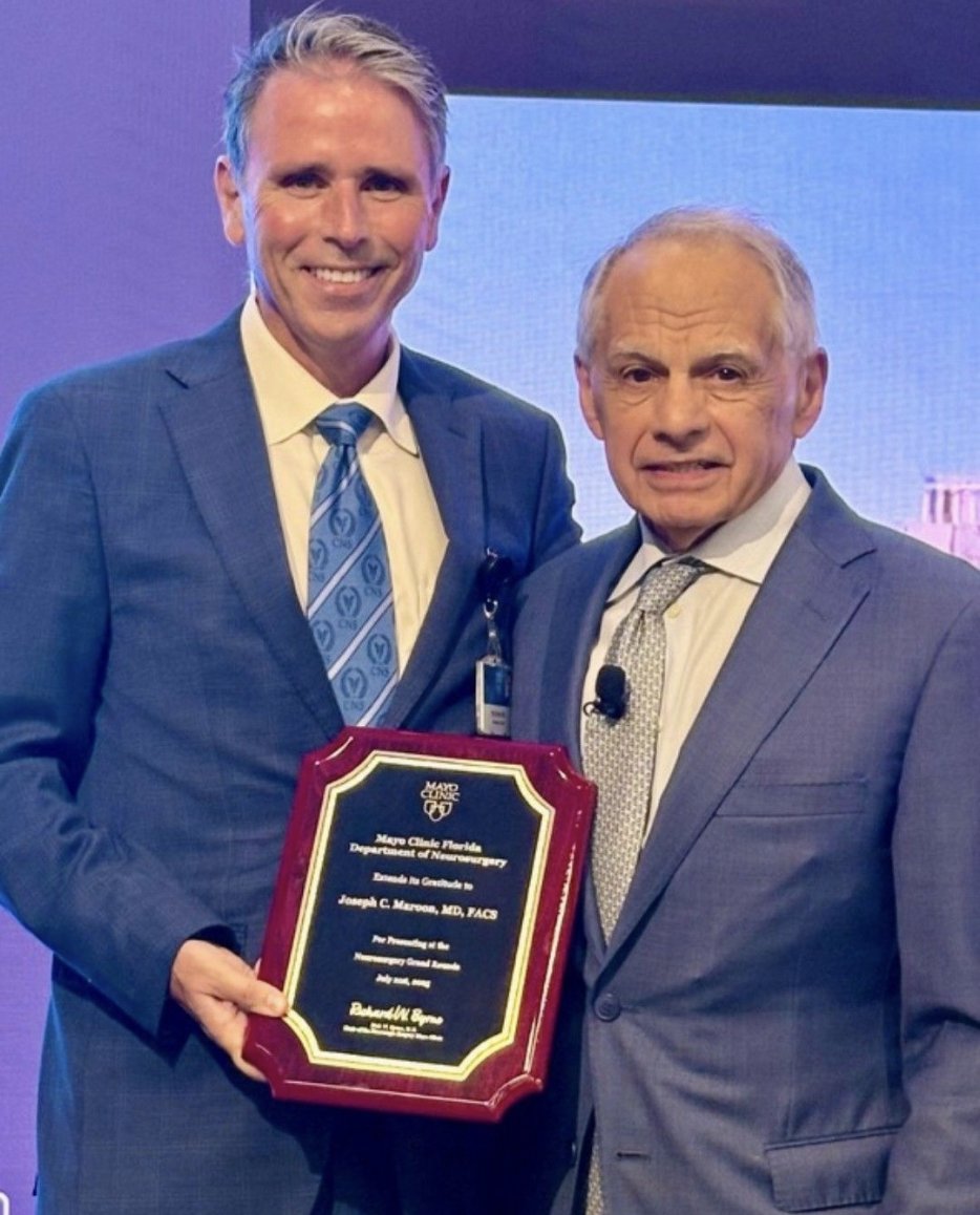 We’re proud to celebrate our Science Advisory Board member Dr. Joseph Maroon, who was honored as Visiting Professor at the Mayo Clinic last week. 🧠

#ChuckNollFoundation #BrainHealth #CTEResearch #Neuroscience