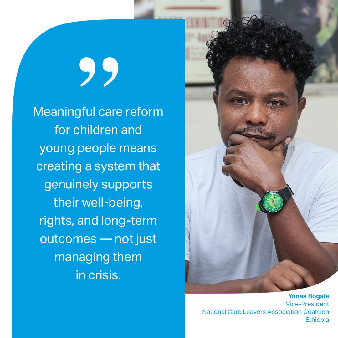 At only 8, Yonas had already experienced war &amp; displacement. A care leaver himself, he is committed to empowering children &amp; young people across Ethiopia &amp; advocating for positive care reforms.

"It’s about designing care around the child, not the system," Yonas says.