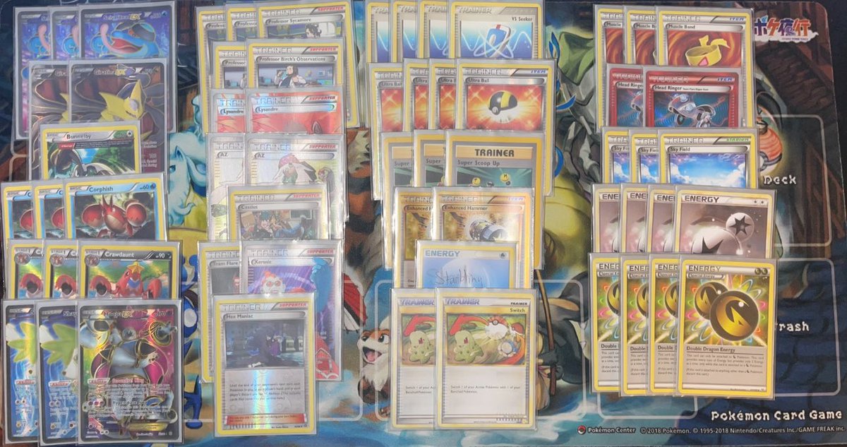 RealConnorBird's tweet image. Don’t have the original picture but this was the recreation I had in a drawer, for the regional I played Sacred Ash over Bunnelby which was an error, this was 2015 or 2016 I think?