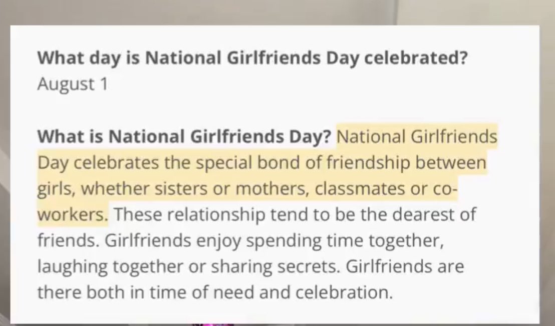 Wait, National Girlfriends Day is not about man &amp; woman?? 😳😂