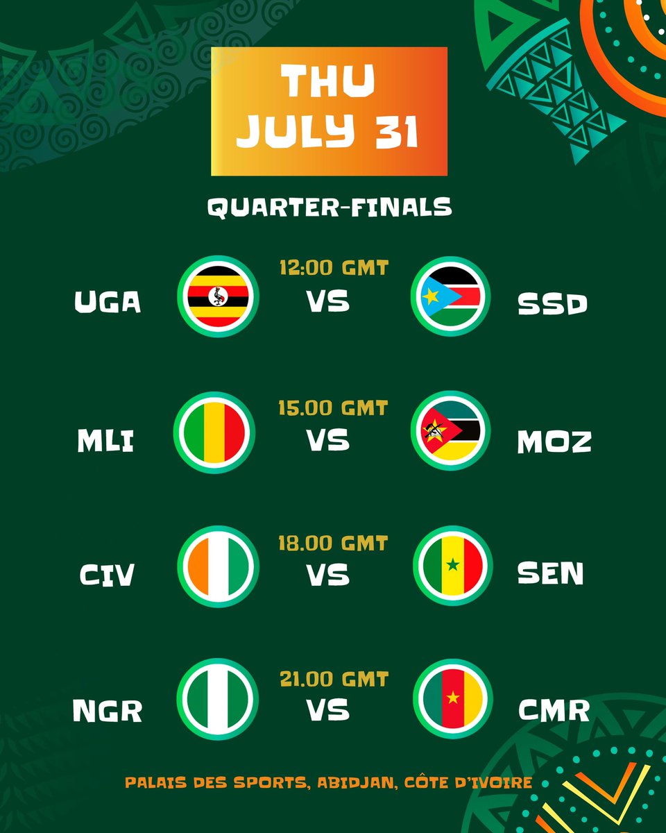 🚨 WELCOME TO THE FINAL 8 ! 🔥 

The business is unfinished for the best eight teams in this year #AfroBasketWomen! Who will reach the #Final4? 💭 

#LeadWithLegacy