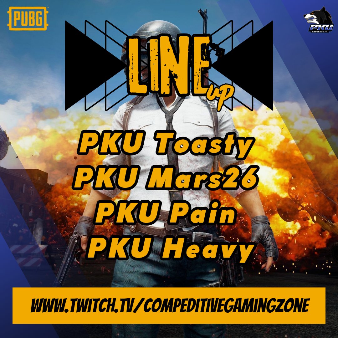 🔥 MATCHDAY🔥

Letzter Spieltag in der <a href="/TwireGG_PUBG/">Twire PUBG</a> CPT Season 16 für unser PUBG Team

📌 heute, 21:00 Uhr
🟣 LIVE auf twitch.tv/competitivegam… 

#PKU #PKUeSports #PKUeSportseV #esport #esports #pubg #twire #pubgesport