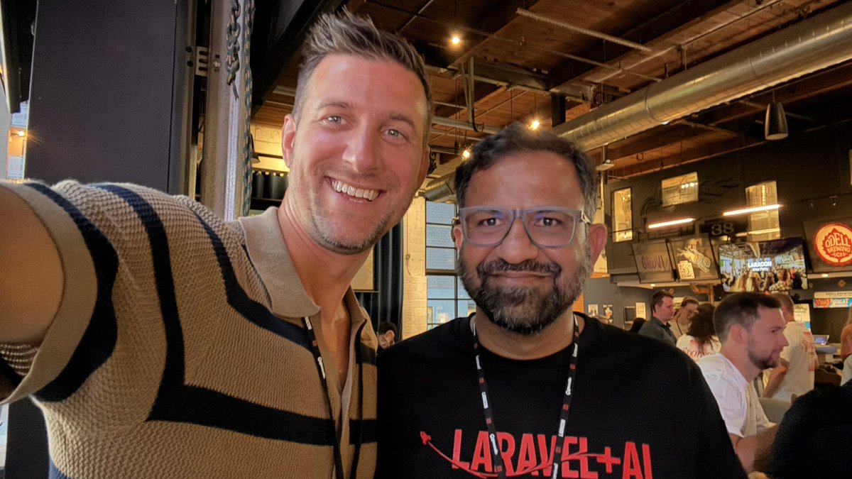 Abbas Ali (@_abbas) on Twitter photo I’m usually too shy to ask for selfies at Laracons, so I don’t have many. This one from <a href="/LaraconUS/">Laracon US</a> is extra special because my friend <a href="/JacobBennett/">Jake Bennett</a> was kind enough to ask for it. Thanks for the great memory, Jake! I’m usually too shy to ask for selfies at Laracons, so I don’t have many. This one from <a href="/LaraconUS/">Laracon US</a> is extra special because my friend <a href="/JacobBennett/">Jake Bennett</a> was kind enough to ask for it. Thanks for the great memory, Jake!