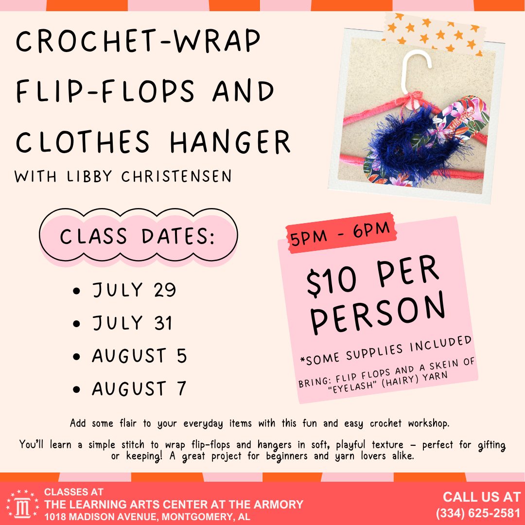 montgcitypandr's tweet image. Check out this fun class at The Learning Arts Center at The Armory.

If you have questions or want to register, please call 334-625-2581.

#mymgm #funinmgm #LearningArtsCenter