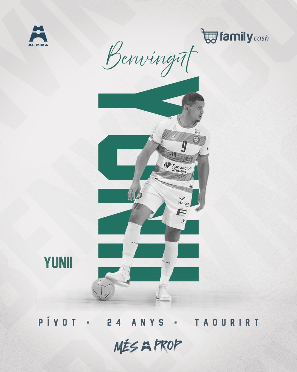 𝐁𝐄𝐍𝐕𝐈𝐍𝐆𝐔𝐓 🤗⁣
⁣
Yunii llega al Family Cash Alzira 
⁣
■ Pívot 🎯
■ Cedido por @PeniscolaFS📍⁣
■ 24 años (los cumple hoy)🎂⁣
⁣
Un més de la Family(a) 🤗⁣
⁣
💭 Vols saber-ne més?⁣
📲 alzirafs.com/cecido-yunii
⁣
#MésAProp 🛣️