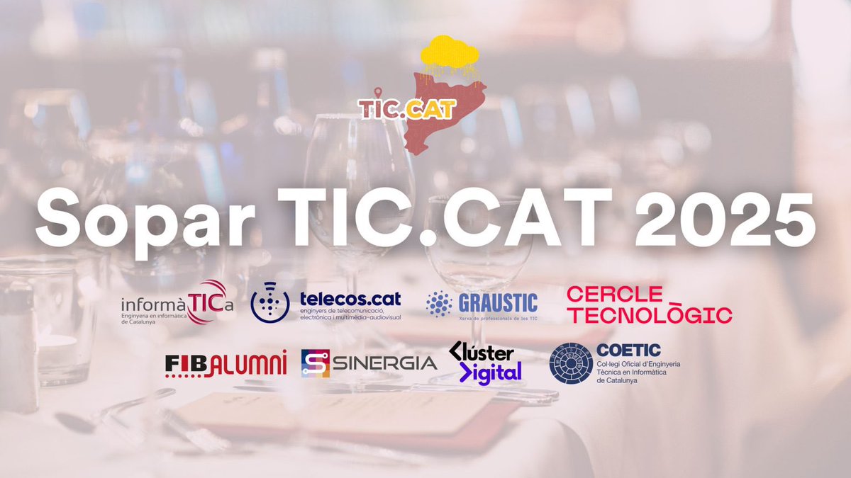 📣 Torna el sopar de professionals #TIC de Catalunya!

📍Ens retrobem el 9 d’octubre a Igualada, amb visita al Museu de la Pell, recepció institucional i sopar-networking al Somiatruites 🍷👥

🚌 Opció de bus des de BCN!

📝 Inscripcions obertes⤵️

👉 enginyeriainformatica.cat/sopar-sopar-es…