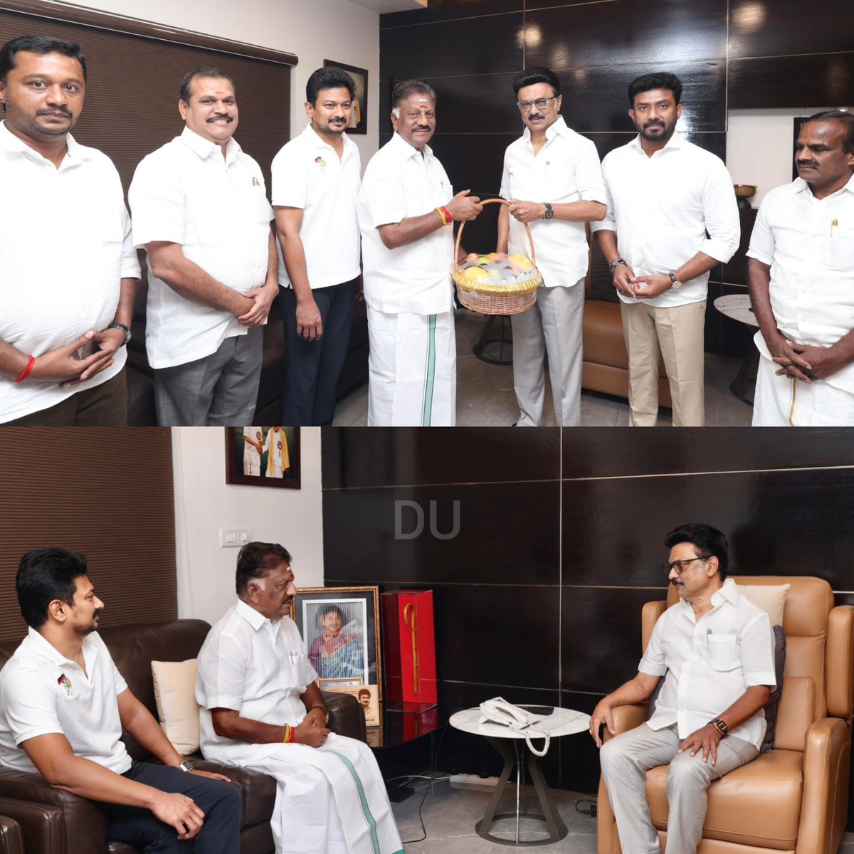 முதலமைச்சர் <a href="/mkstalin/">M.K.Stalin</a> அவர்களை, முன்னாள் முதலமைச்சர் <a href="/OfficeOfOPS/">O Panneerselvam</a> அவர்கள் இல்லத்தில் சந்தித்து இன்று நலம் விசாரித்தார்.