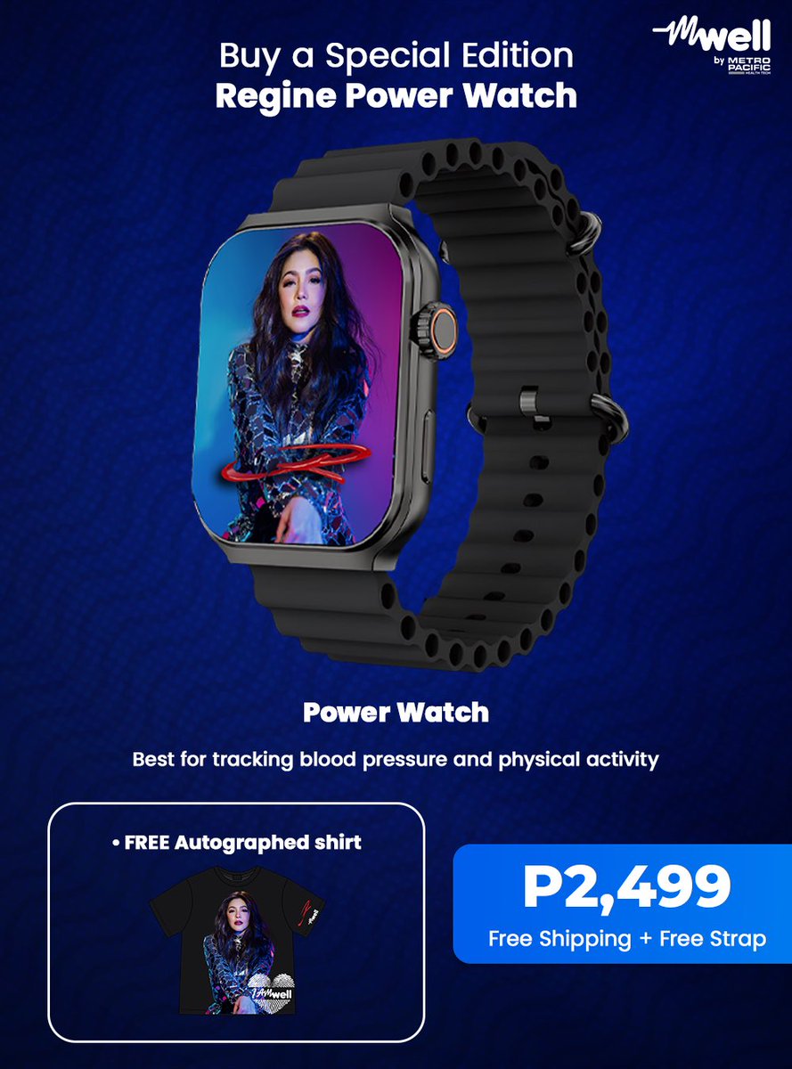reginevalcasid's tweet photo. Treat yourself to the Special Edition Regine Power or Prestige Watch, match it with the mWell Ring, and bring home a free ticket to our Super Divas concert on August 8–9!
And yes—I've signed some fun mWell merch just for you!
Available via https://t.co/ys0m9cOfJr or at the mWell app eShop.
Download the mWell app and register now: https://t.co/2y86Qika3f