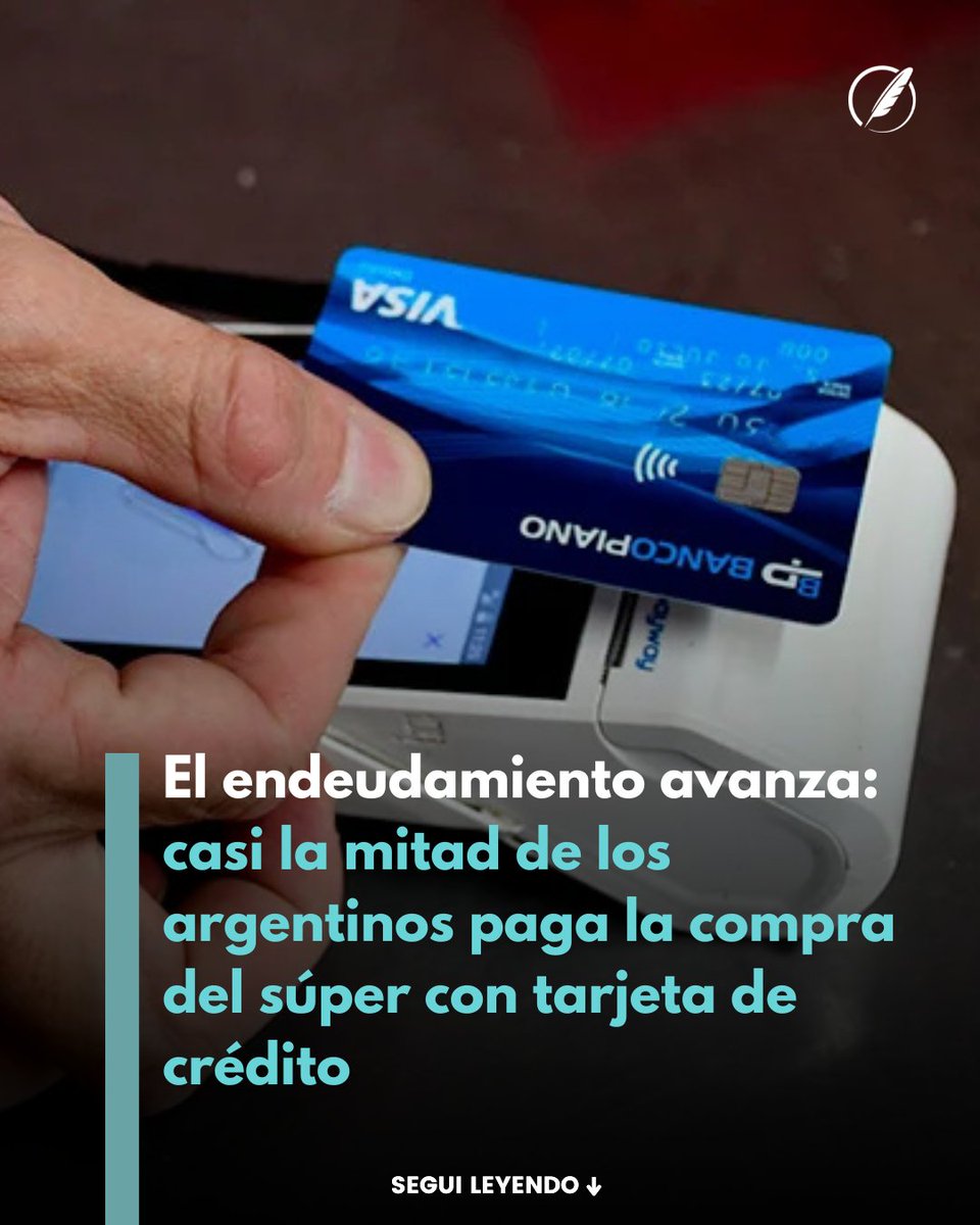 💳 𝗘𝗟 𝗘𝗡𝗗𝗘𝗨𝗗𝗔𝗠𝗜𝗘𝗡𝗧𝗢 𝗔𝗩𝗔𝗡𝗭𝗔: 𝗖𝗔𝗦𝗜 𝗟𝗔 𝗠𝗜𝗧𝗔𝗗 𝗗𝗘 𝗟𝗢𝗦 𝗔𝗥𝗚𝗘𝗡𝗧𝗜𝗡𝗢𝗦 𝗣𝗔𝗚𝗔 𝗟𝗔 𝗖𝗢𝗠𝗣𝗥𝗔 𝗗𝗘𝗟 𝗦𝗨́𝗣𝗘𝗥 𝗖𝗢𝗡 𝗧𝗔𝗥𝗝𝗘𝗧𝗔 𝗗𝗘 𝗖𝗥𝗘́𝗗𝗜𝗧𝗢

Las ventas en supermercados argentinos se desplomaron un 1,2% en mayo, con respecto