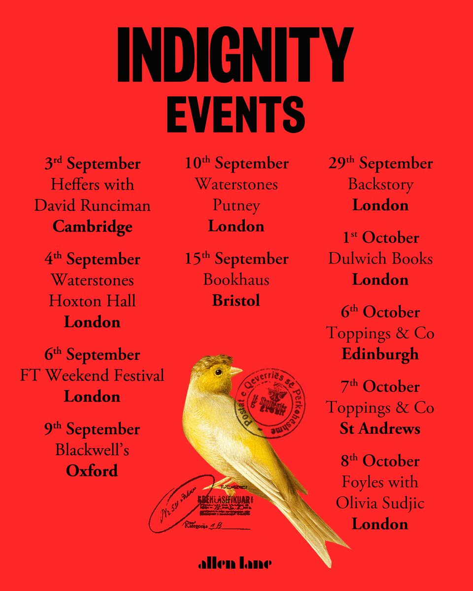 Lea Ypi (@lea_ypi) on Twitter photo Schedule of INDIGNITY events in September/October <a href="/AllenLaneBooks/">Allen Lane</a> <a href="/PenguinUKBooks/">Penguin Books UK</a> - save the dates and stay tuned for more in other countries 😊😍🐥!! Schedule of INDIGNITY events in September/October <a href="/AllenLaneBooks/">Allen Lane</a> <a href="/PenguinUKBooks/">Penguin Books UK</a> - save the dates and stay tuned for more in other countries 😊😍🐥!!