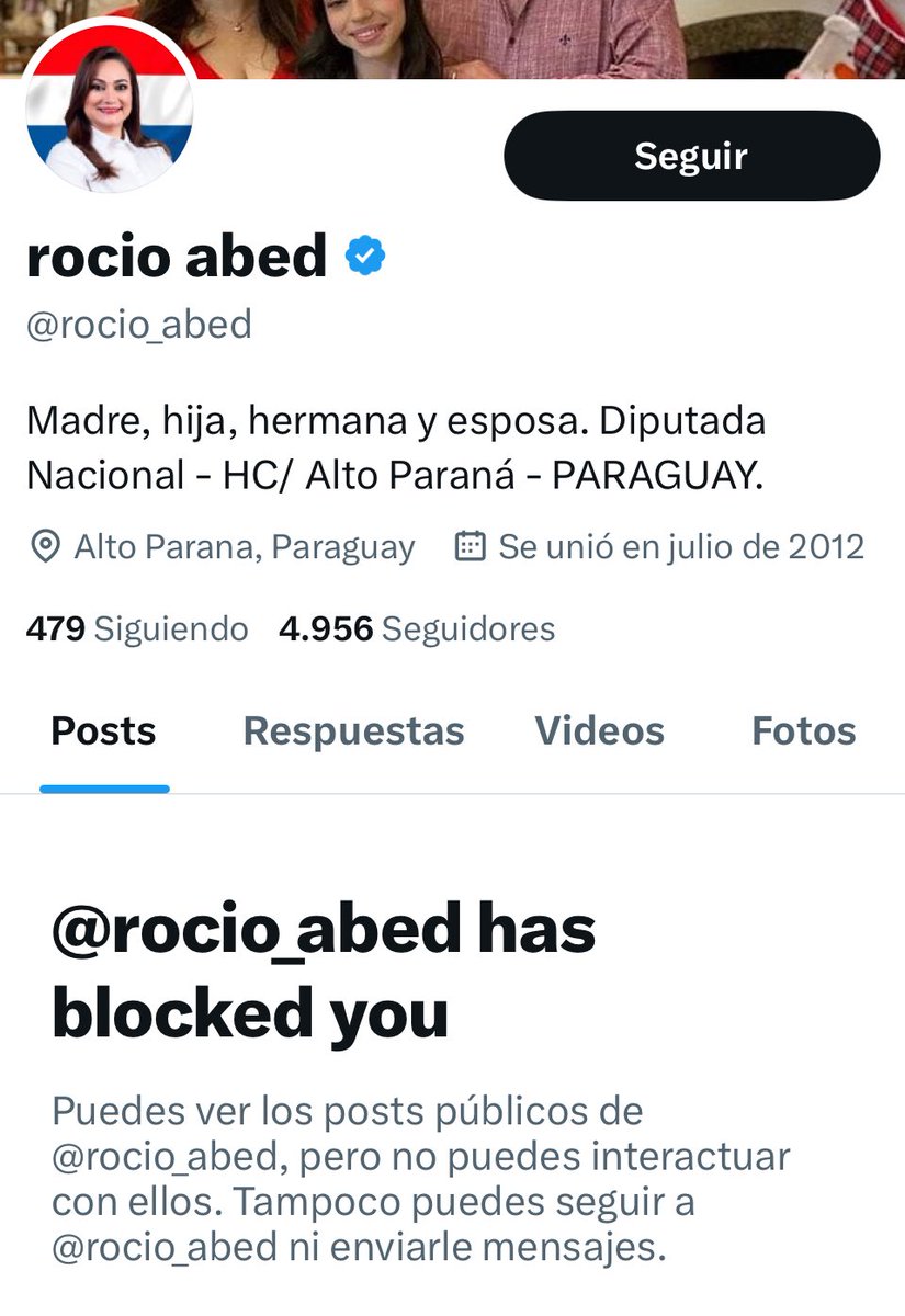 Me siento orgulloso de que esta señora me haya bloqueado