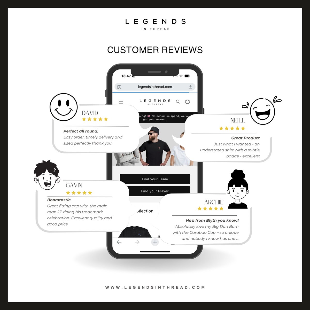 LegendsInThread's tweet image. Our reviews speak for themselves.

Designs only real fans will clock. This is football fashion done right.

#LegendsInThread #FootballCulture #FanWear #CustomerReviews