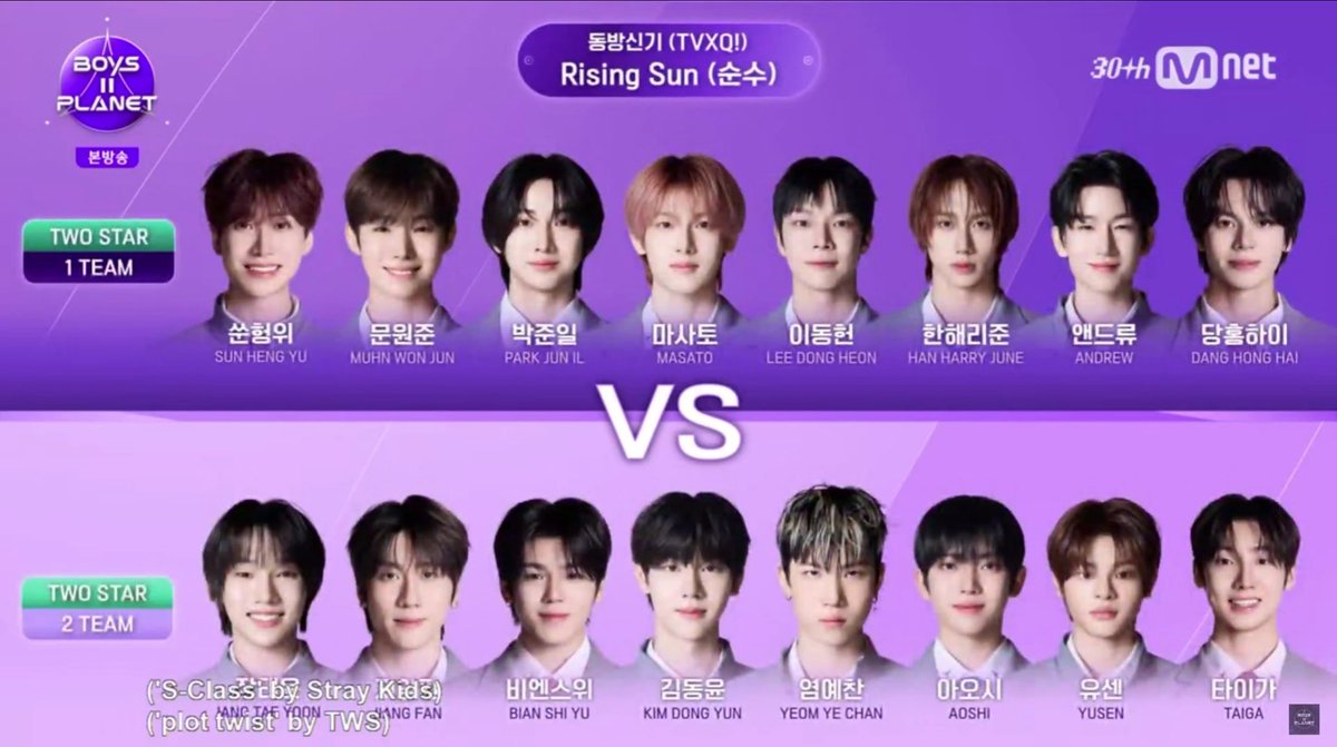 ボイプラ2 1VS1 階級バトル 東方神起 ／ Rising Sun