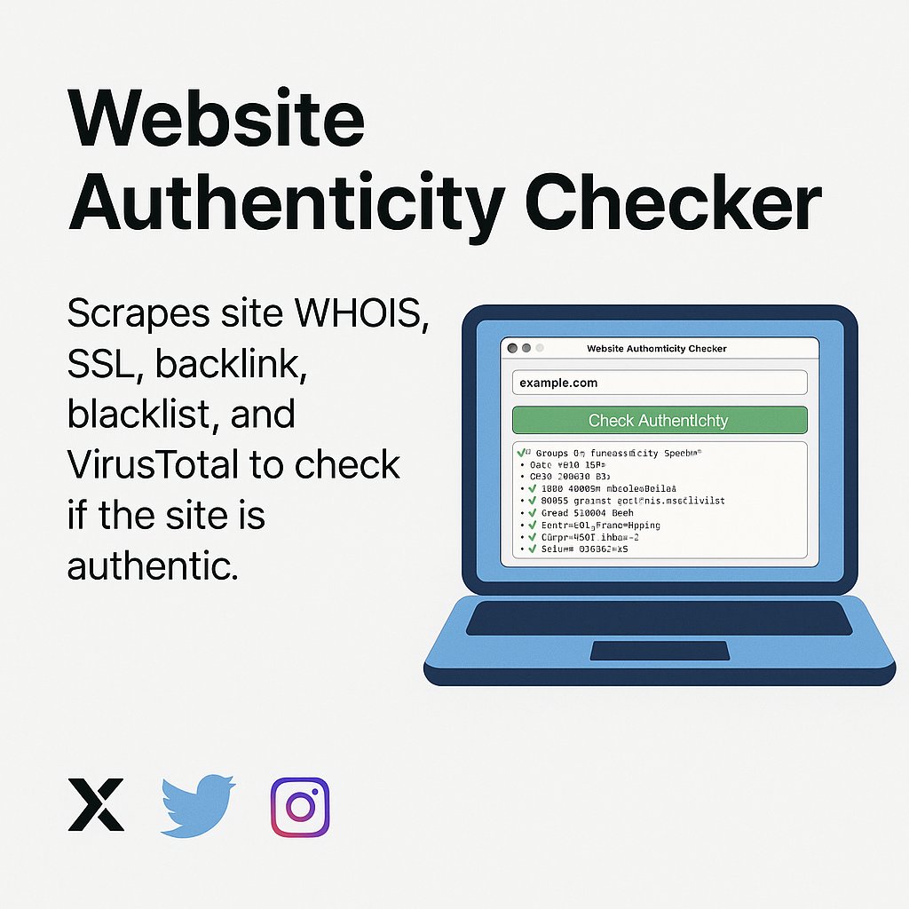mdevtools's tweet image. 🛡️ Is this website safe? Find out in seconds!
Check SSL, WHOIS, Google Safe Browsing, VirusTotal, and even your own blacklist.

✅ Domain age &amp;amp; DNS check
✅ Suspicious keyword scan
✅ IP geolocation &amp;amp; reputation
✅ Local + custom blacklist support

👨‍💻 Built with Python &amp;amp; Tkinter…