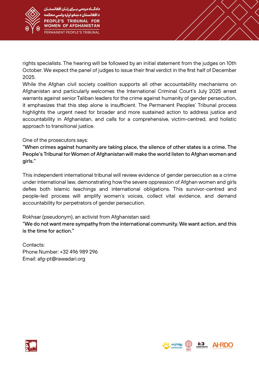 People’s Tribunal for Women of Afghanistan tweet media