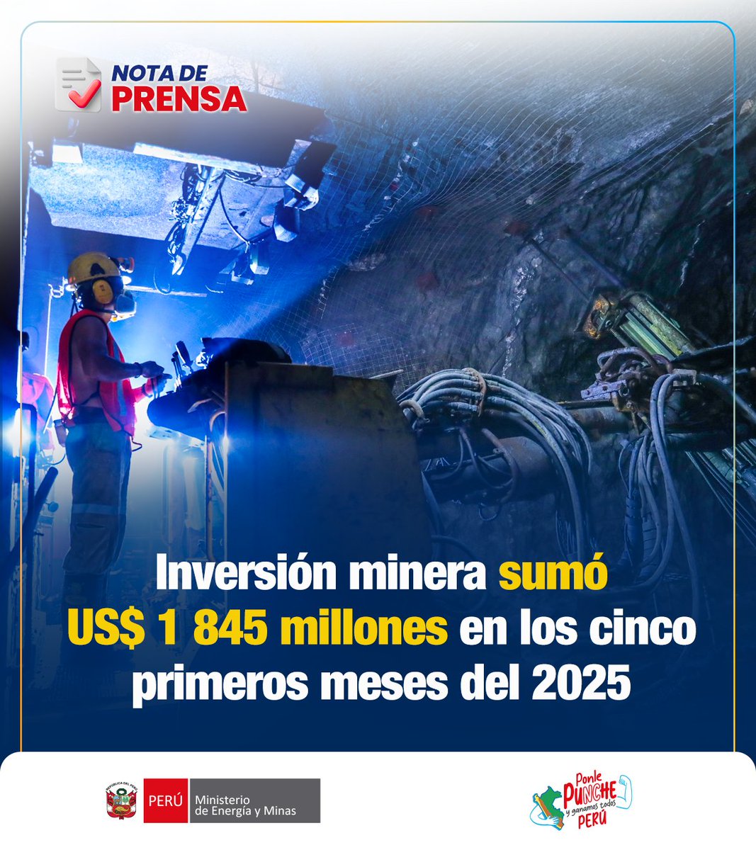 ☝🏻 Crecimiento en rubros clave como Exploración e Infraestructura confirman la confianza en el mercado peruano para el desarrollo de nuevos proyectos mineros.

✅ AQUÍ más información 
👉 #NotaDePrensa 
🗞️ bit.ly/4fexV3f