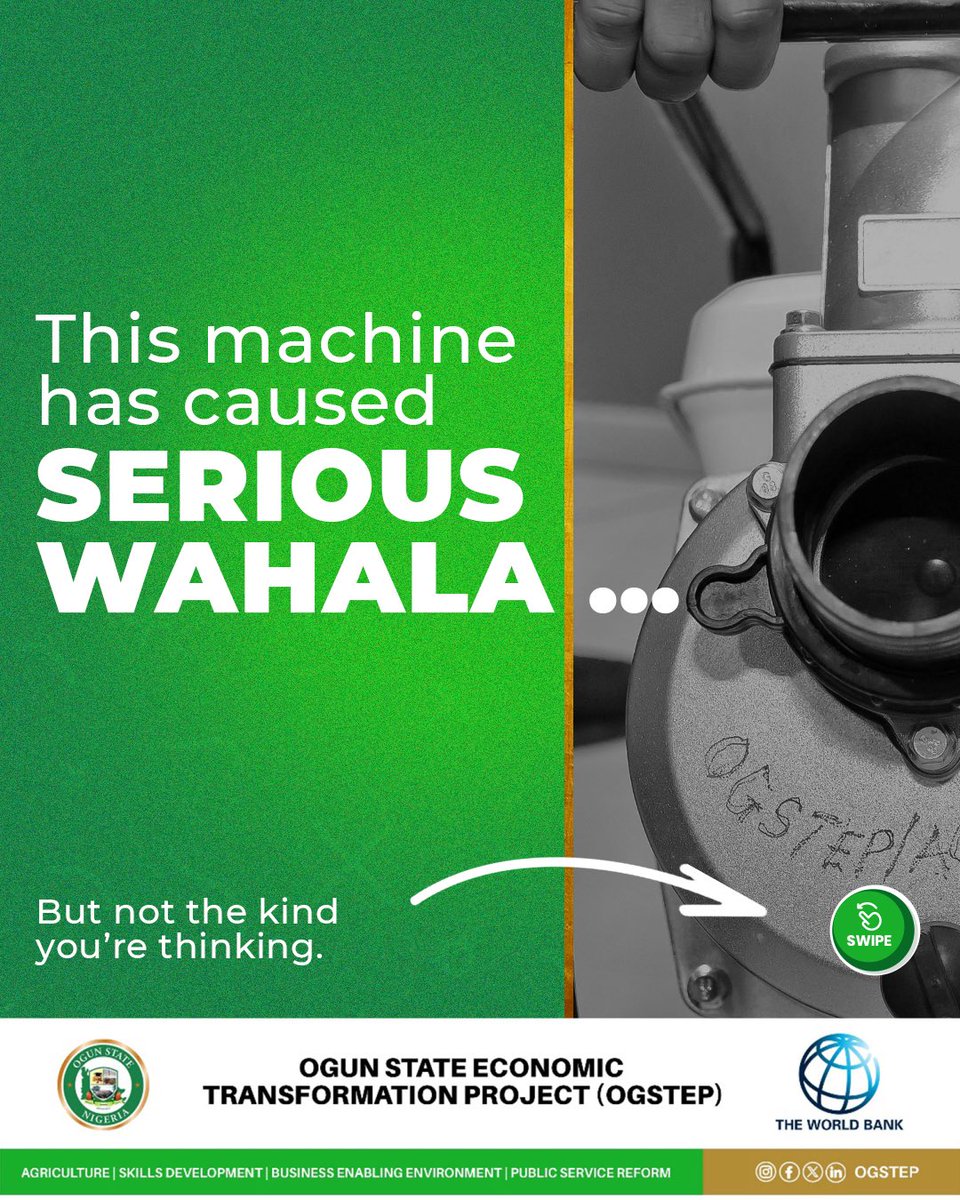 ogstep2020's tweet image. These machines?

They’re helping farmers irrigate farms and plant all-year round.

It’s one more proof that with the right support, Ogun’s farmers will keep feeding the future.

#OGSTEP #OgunState