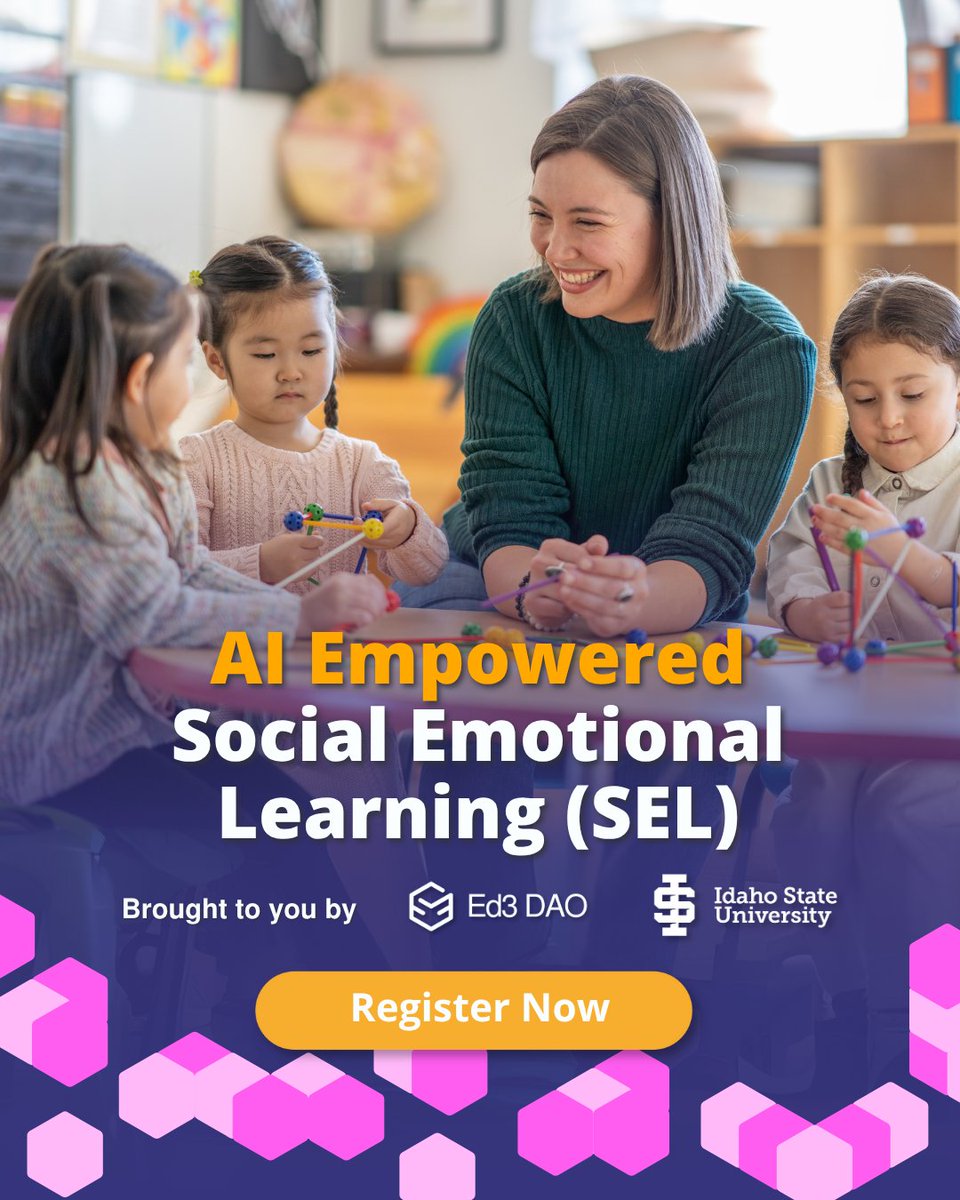 📢 New course alert!

Social Emotional Learning (SEL) &amp; AI is now live 💡

Discover how AI can support empathy, resilience &amp; reflection – without replacing the human connection that students need most.

🔗 Enroll now: ed3dao.com/courses

#SEL #AIinEducation #Ed3DAO