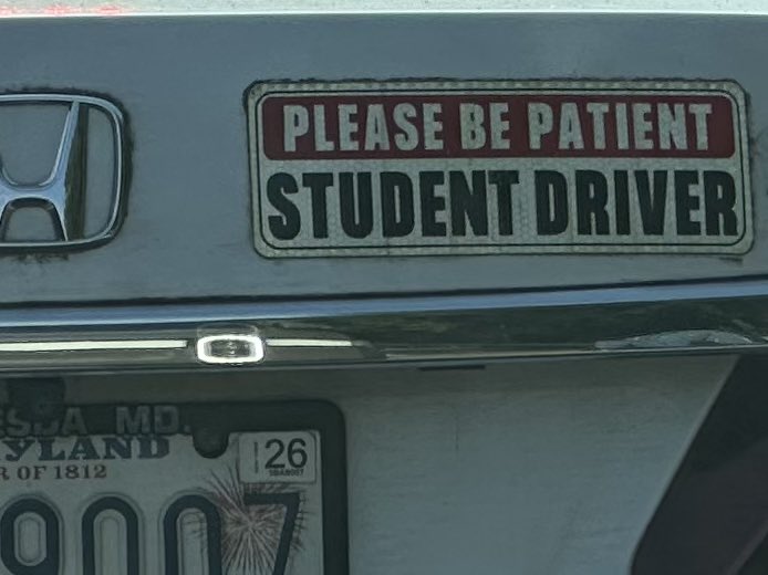 Are drivers kinder to people with this bumper sticker? And are people in the hospital kinder when they see the short white coats of students? #MedEd