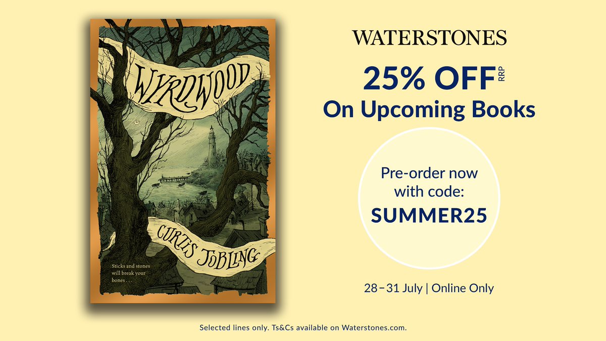 foxandinkbooks's tweet image. It&apos;s the last day of the Waterstones pre-order promotion!🚨

Today is your last chance to get 25% off Wyrdwood when pre-ordering at Waterstones. Use code SUMMER25 to get a quarter off the most atmospheric folk horror you will read this autumn from @curtisjobling.

#Wpreorder