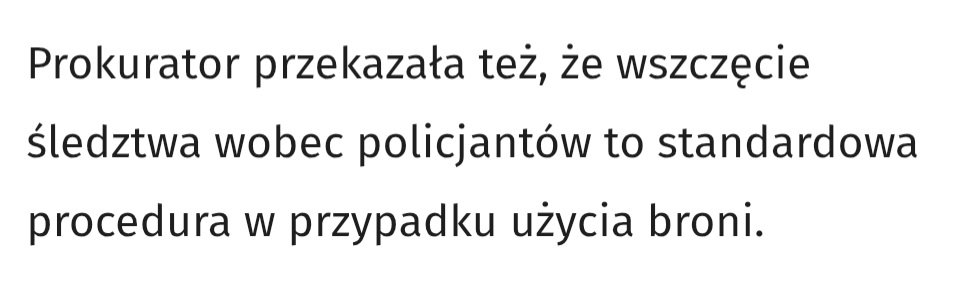 PanPisula's tweet image. Fragment artykułu z Onetu odnośnie wydarzeń w Sosnowcu. 

Po obejrzeniu filmu - "standardowe procedury" są do pilnej zmiany. Co ma wnieść to postępowanie? Dlaczego w ogóle wszczynać śledztwo przeciwko funkcjonariuszom, którzy dobrze wykonali swoją pracę? Absurd.