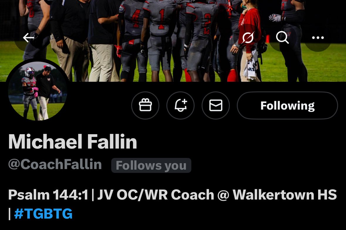 Ian Tatum 🏈 (@coachtatum90) on Twitter photo Shout out to my guy <a href="/CoachFallin/">Michael Fallin</a> for being promoted to our JV OC!
Proud of you big dawg, y’all give Coach a follow!! Shout out to my guy <a href="/CoachFallin/">Michael Fallin</a> for being promoted to our JV OC!
Proud of you big dawg, y’all give Coach a follow!!