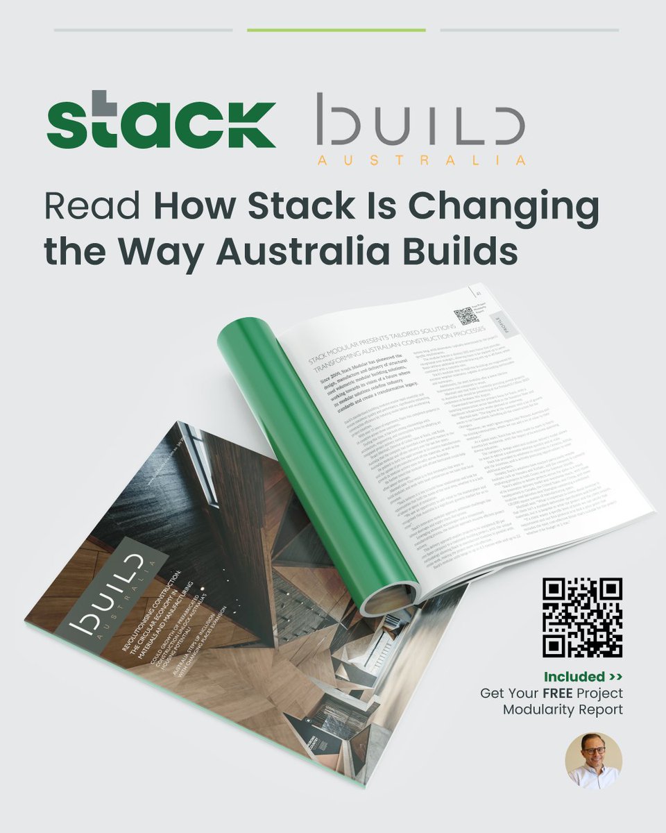 stackmodular's tweet image. Stack Modular is expanding into Australia - 𝐚𝐧𝐝 𝐡𝐞𝐫𝐞’𝐬 𝐰𝐡𝐲.
📖 𝐑𝐞𝐚𝐝 𝐭𝐡𝐞 𝐟𝐮𝐥𝐥 𝐟𝐞𝐚𝐭𝐮𝐫𝐞 𝐢𝐧 𝐁𝐮𝐢𝐥𝐝 𝐀𝐮𝐬𝐭𝐫𝐚𝐥𝐢𝐚:
hubs.li/Q03zGWjd0
#StackModular #Brisbane2032 #SteelModular #ModularBuilding