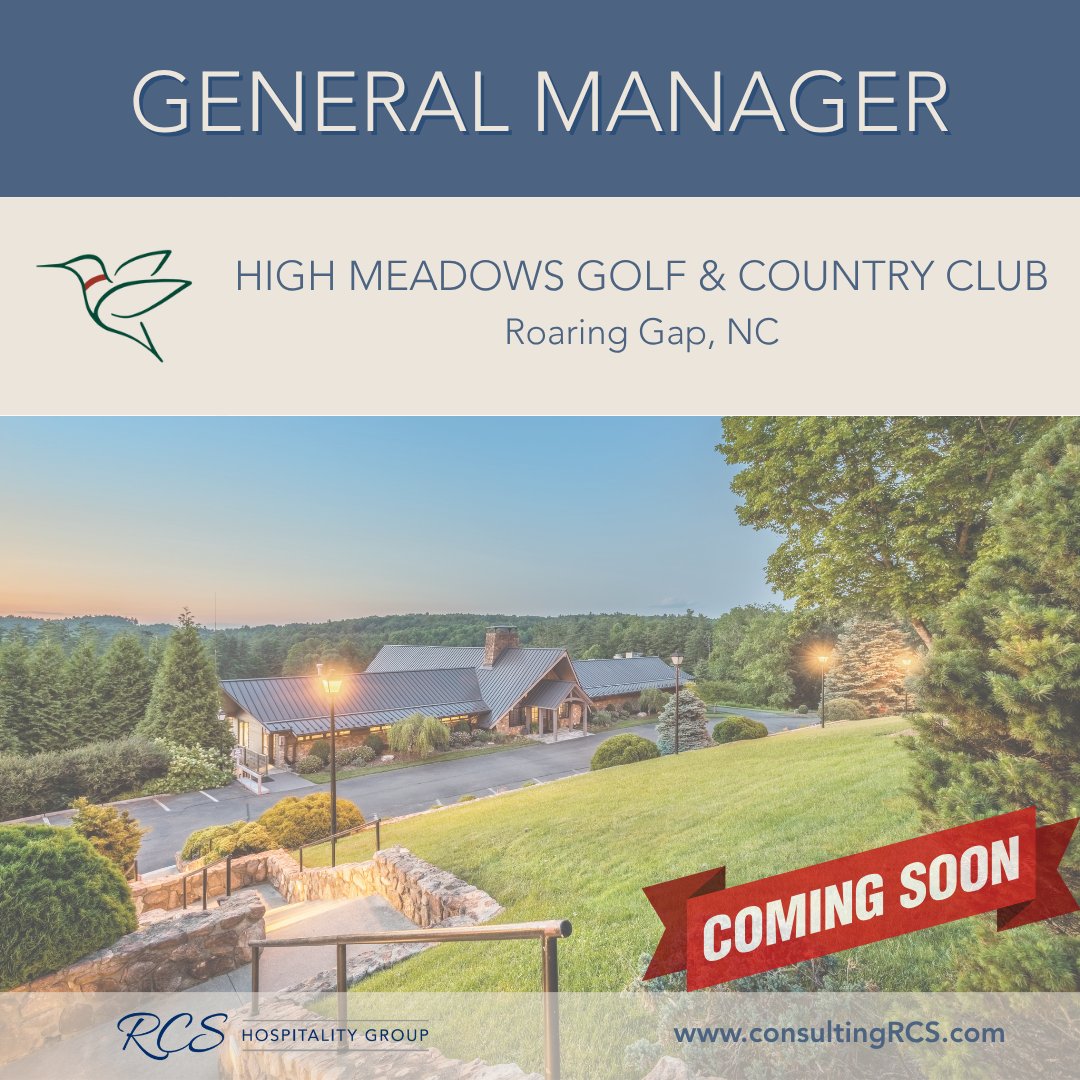 We're partnering with High Meadows Golf &amp; Country Club to find their next General Manager. Stay tuned—more details coming soon! ⛳️