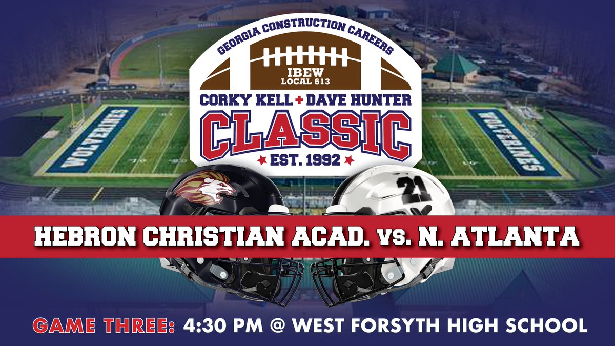 Corky Kell + Dave Hunter Classic (@corkykell) on Twitter photo ICYMI: Check out the Game 3 team previews of <a href="/HebronLionsFB/">Hebron Lions Football</a> and <a href="/NAHS_FBrecruits/">NORTH ATLANTA WARRIORS FB RECRUITING</a> !
Stay tuned today for team previews from Game 4!
Hebron Christian: corkykellclassic.com/f/corky-kell-d…
North Atlanta: corkykellclassic.com/f/corky-kell-d… ICYMI: Check out the Game 3 team previews of <a href="/HebronLionsFB/">Hebron Lions Football</a> and <a href="/NAHS_FBrecruits/">NORTH ATLANTA WARRIORS FB RECRUITING</a> !
Stay tuned today for team previews from Game 4!
Hebron Christian: corkykellclassic.com/f/corky-kell-d…
North Atlanta: corkykellclassic.com/f/corky-kell-d…