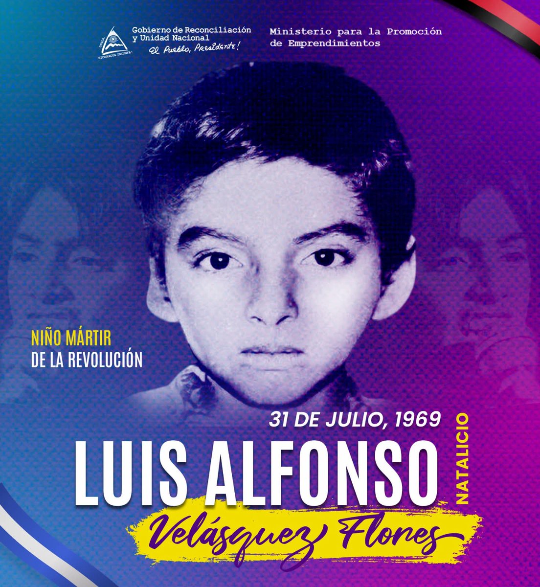 🇳🇮✊🏻 31 de julio | Natalicio del Niño Mártir Luis Alfonso Velásquez Flores

“El Grillo” nos enseñó que no hay edad para amar y defender a la Patria. Su entrega a la causa revolucionaria vive en la memoria del pueblo nicaragüense.

🔴⚫ ¡Honor y gloria eterna!