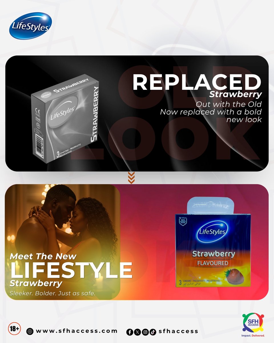 Your lifestyle just got a new look. 🍓

Same pleasure inside, now wrapped in a bolder, sleeker pack.

Introducing the new Lifestyles Strawberry: sweet, smooth, and leaving everywhere smelling like strawberries. 🍬

#LifestyleUpgrade #LifestylesStrawberry #LiveTheLifestyle