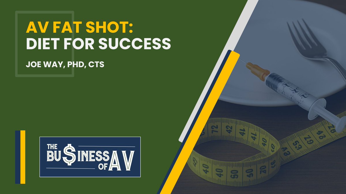 In this month's 'Business of AV' column at <a href="/HigherEdAV/">Higher Ed AV</a>, <a href="/JosiahWay/">Joe Way, PhD, CTS</a> discusses how his weight loss journey also helped him be a better leader for his organization and "say no to the noise, focus on the solutions that fill you with real value, and bring true peace."