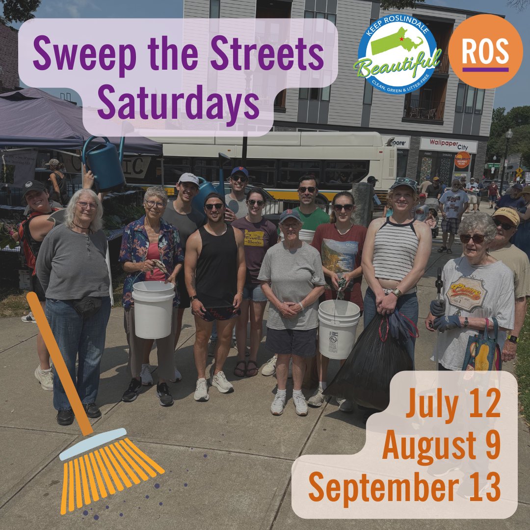 Join us for our next "Sweet the Streets" Saturday on August 9!

Our Design Committee leads community clean-ups in partnership with Keep Roslindale Beautiful on the second Saturday of each month. Our next clean-up is Saturday, August 9. 

Sign up: loom.ly/KTrp_k8
 #ROSLove