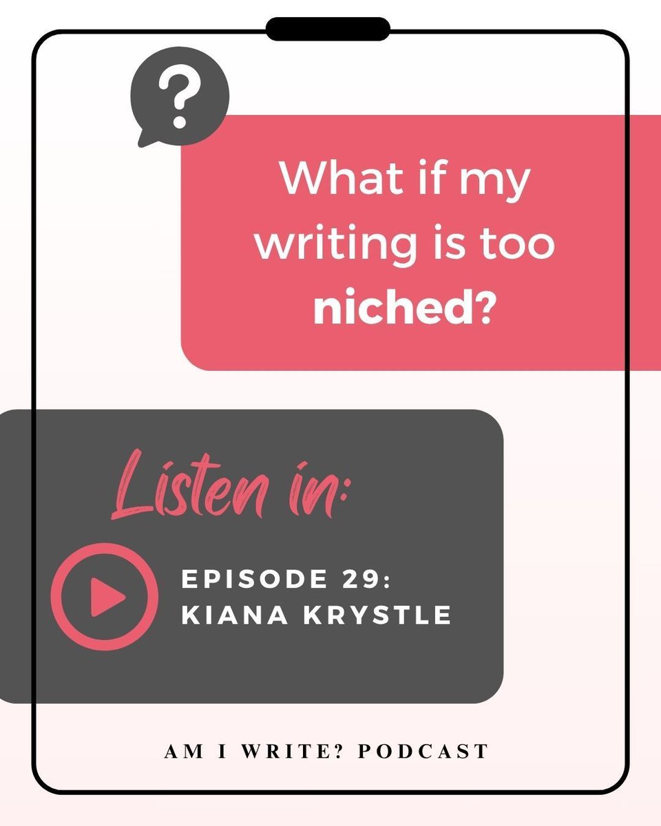 ✏️ Aspiring WRITERS: Do you ever worry that your story isn't for everyone? Kiana has advice! 

buzzsprout.com/2031789/episod…

#AmWriting #WritersLife #AmWriting #WriterWednesday