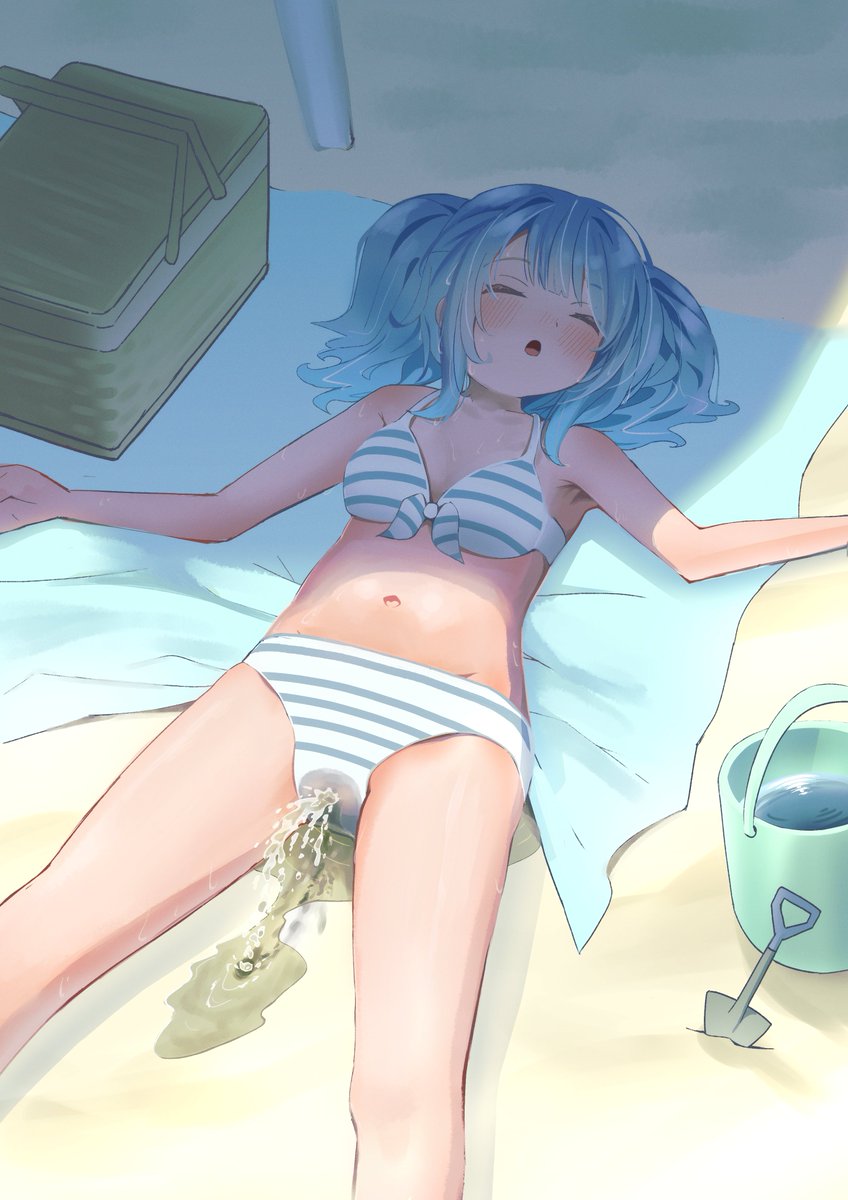 おみのしっぽ (@osippotail) on Twitter photo 泳ぎ疲れちゃった子⛱💦 泳ぎ疲れちゃった子⛱💦