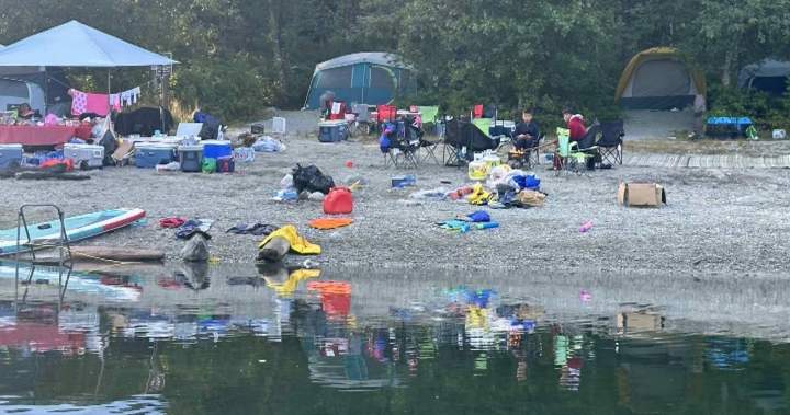 itssamonline's tweet photo. A group of campers at #AlouetteLake created a significant mess, leaving behind large amounts of garbage and food waste. 
This unsanitary behavior attracted bears and posed a risk to both wildlife and other visitors. Additionally, the group was disruptive, playing loud music and setting off fireworks despite a fire ban, which violated park rules and disturbed others.
Source: https://t.co/NEyyzV0Fbj