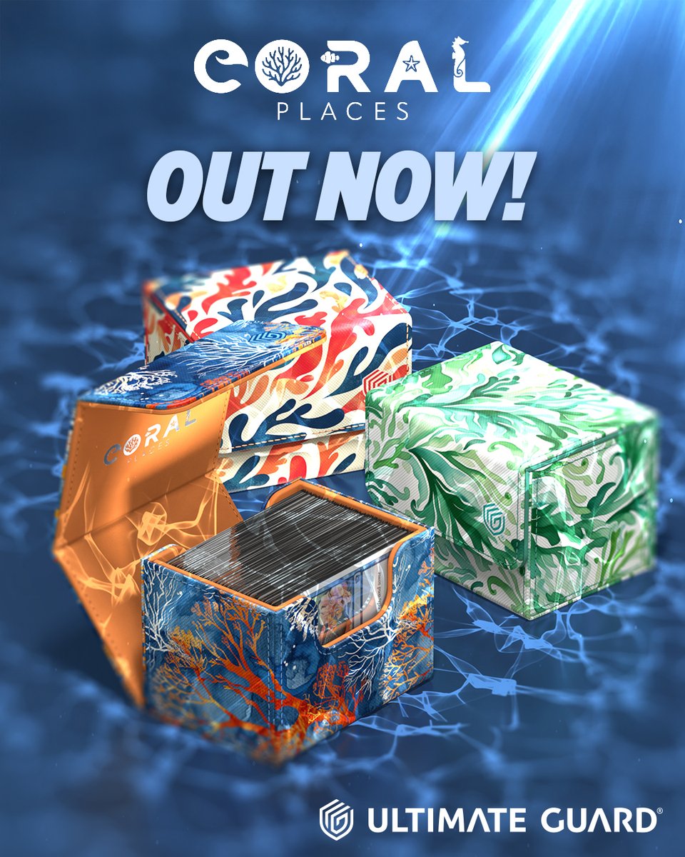 🌊 Dive NOW into the deep!
Our 2025 Exclusive Coral Places Sidewinders 100+ are here – inspired by the vibrant beauty of underwater worlds.🐡
🌿Kelp Forest 
🪸Fiery Reef 
🌅Mellow Sea 

Which one are you taking on your next TCG adventure? 👀

#UltimateGuard #CoralPlaces