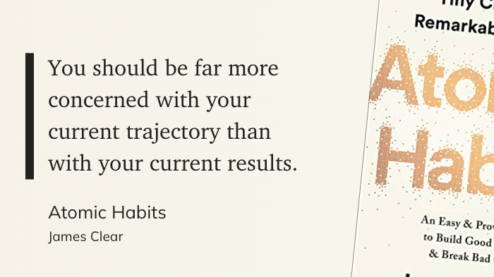 JStoneVB's tweet image. "You should be far more concerned with your current trajectory than with your current results."
