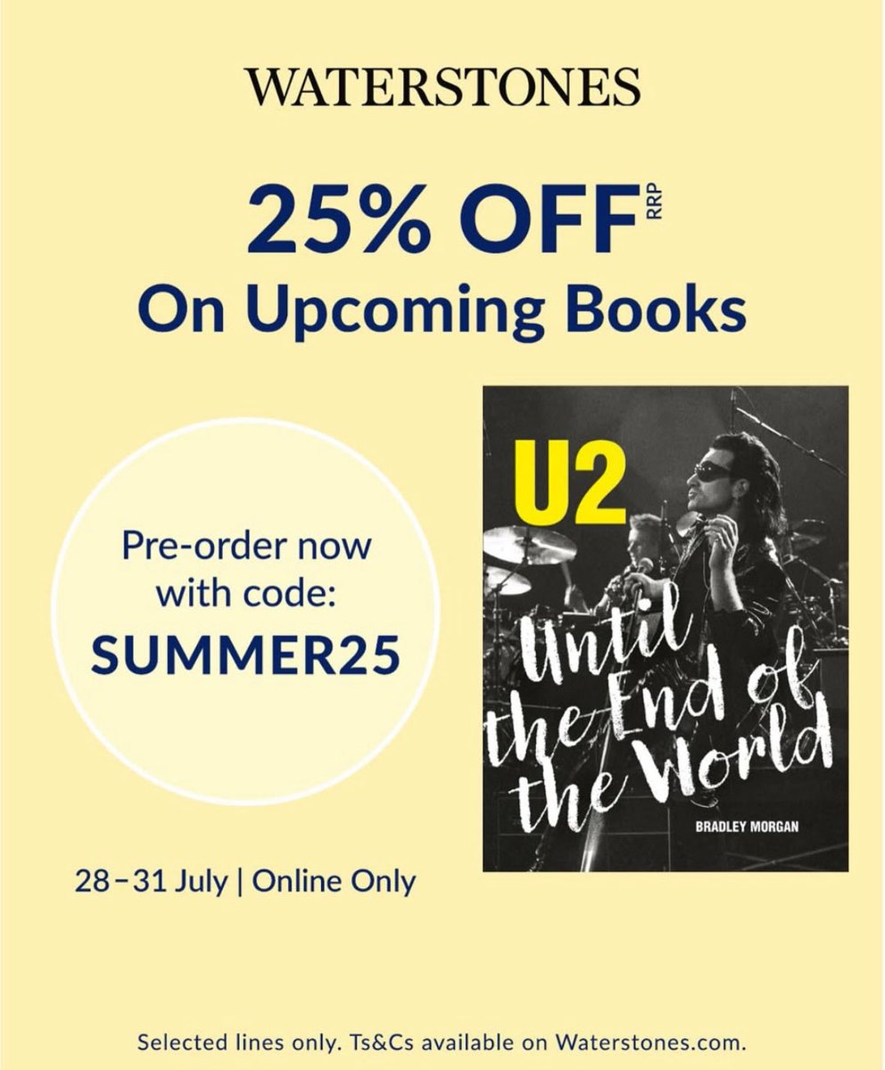 Bradley Morgan (@bradleysmorgan) on Twitter photo Today is the last day you can save 25% off of my new book, “U2: Until the End of the World” when you pre-order it from <a href="/Waterstones/">Waterstones</a>!
Order here: waterstones.com/book/u2/bradle…
Publishing in October by <a href="/geminibooksgp/">Gemini Books Group</a>! Today is the last day you can save 25% off of my new book, “U2: Until the End of the World” when you pre-order it from <a href="/Waterstones/">Waterstones</a>!
Order here: waterstones.com/book/u2/bradle…
Publishing in October by <a href="/geminibooksgp/">Gemini Books Group</a>!