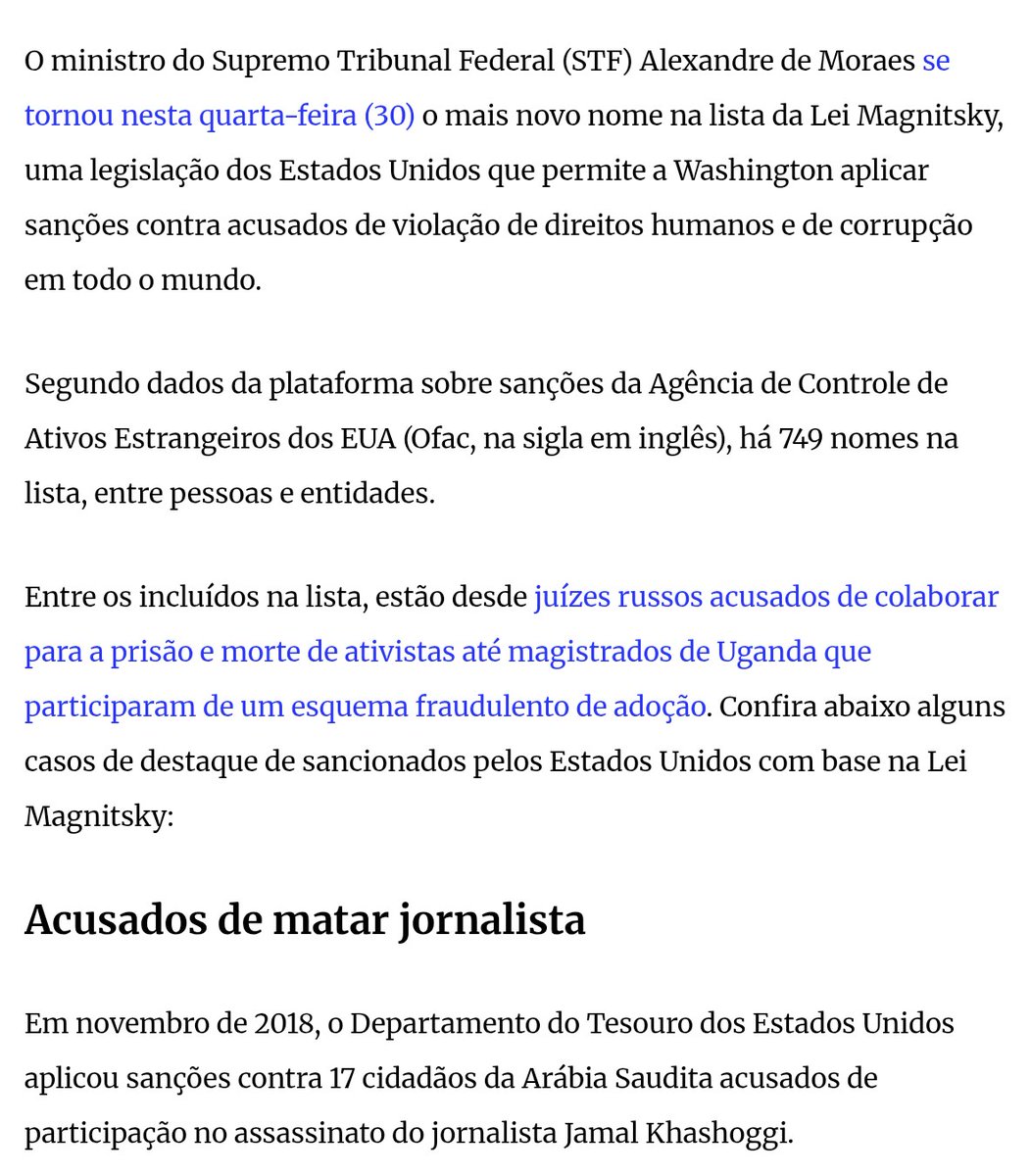 Clube da Magnitsky: quem já está na lista com Moraes
<a href="/gazetadopovo/">Gazeta do Povo</a>