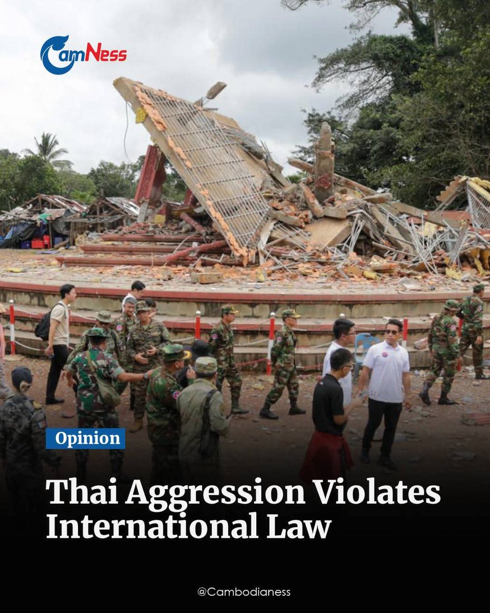 TTNEnglish's tweet image. The Cambodia-Thailand border conflict, ignited by a May 28 incident in which a Khmer soldier was killed by a Thai soldier close to the Ta Moan Thom temple, rekindled the Cambodia-Thailand border dispute, which has since grown into a serious humanitarian and legal problem.

Read