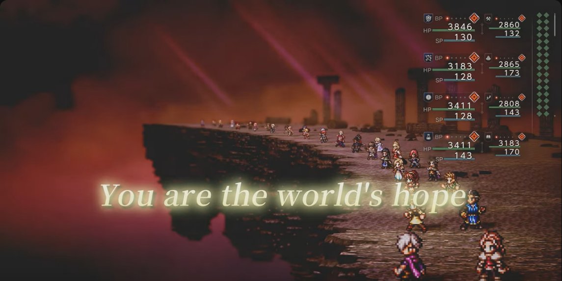 square enix really say if you think octopath traveler 2 final boss where you use all 8 characters are epic

THEN WAIT UNTIL YOU EXPERIENCE THIS