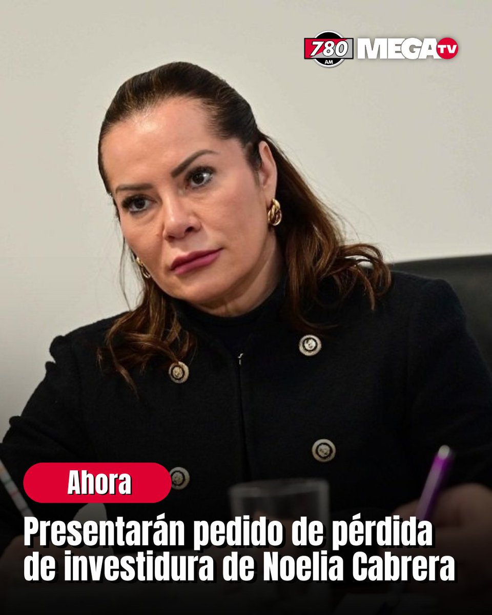 URGENTE |

📍La senadora Celeste Amarilla presentará un pedido de pérdida de investidura para Noelia Cabrera por uso indebido de influencias.

#780AM <a href="/Megatv_py/">MEGA TV</a>