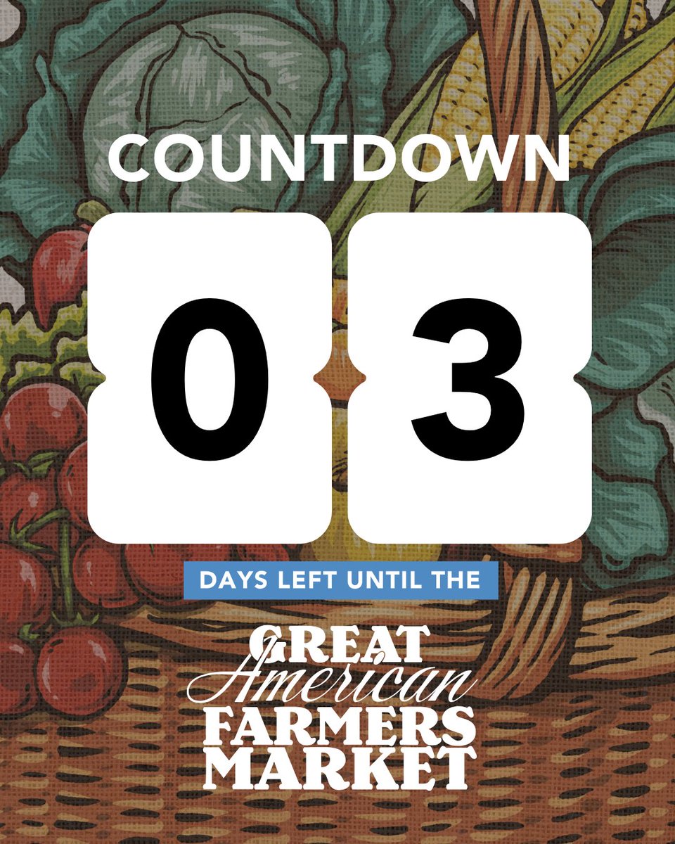 It's almost here! Only 3 days until the Great American Farmers Market opens in Washington, DC! Get ready for a week of unique themes, hands-on fun, and meaningful learning, celebrating agriculture's deep roots in America. usda.gov/gafm