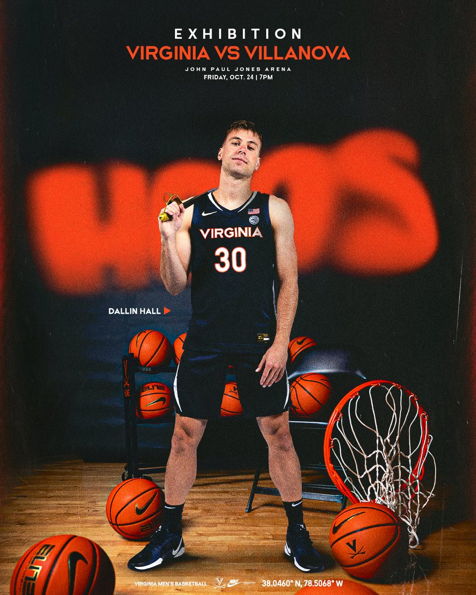 Virginia Men's Basketball (@uvamenshoops) on Twitter photo 🚨 𝗦𝗰𝗵𝗲𝗱𝘂𝗹𝗲 𝗔𝗹𝗲𝗿𝘁 🚨
Exhibition 🆚 Villanova
📅 Friday, Oct. 24
🕖 7 p.m.
📍 <a href="/JPJArena/">John Paul Jones Arena</a>
More ➡️ wahoowa.net/4lpjYRH
🔶⚔️🔷 #GoHoos 🚨 𝗦𝗰𝗵𝗲𝗱𝘂𝗹𝗲 𝗔𝗹𝗲𝗿𝘁 🚨
Exhibition 🆚 Villanova
📅 Friday, Oct. 24
🕖 7 p.m.
📍 <a href="/JPJArena/">John Paul Jones Arena</a>
More ➡️ wahoowa.net/4lpjYRH
🔶⚔️🔷 #GoHoos