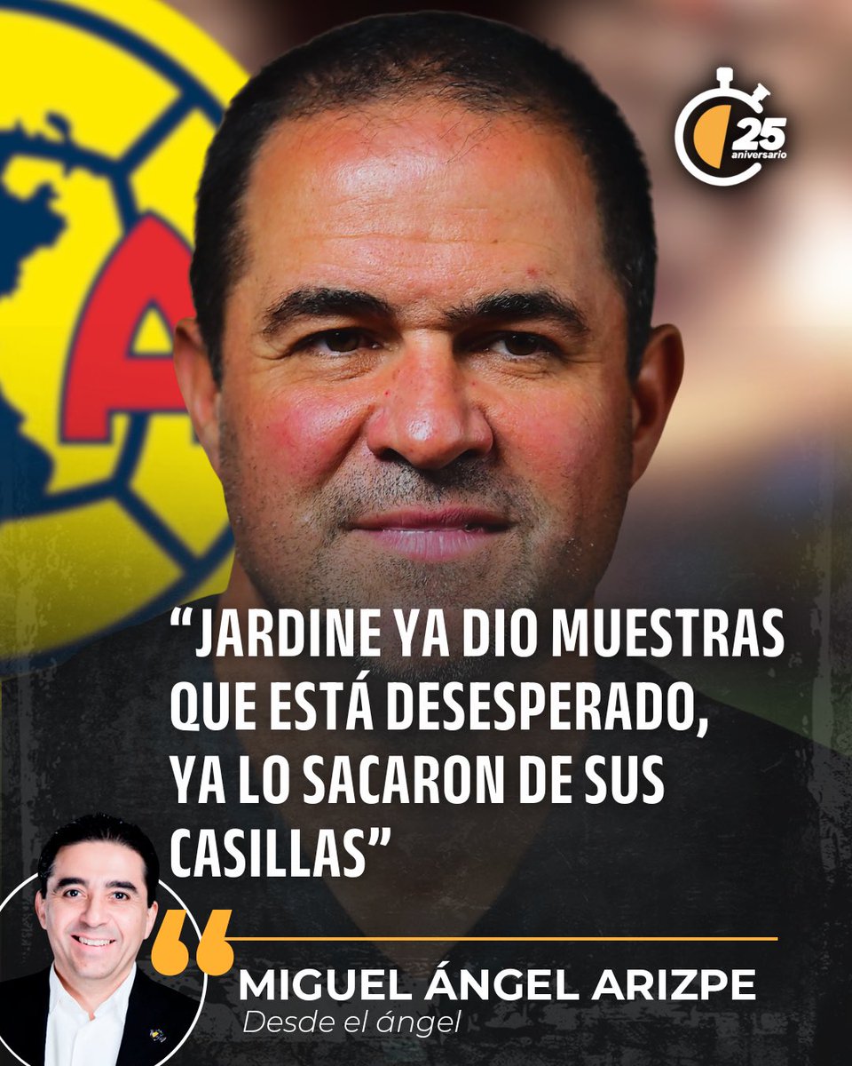 #DesdeElÁngel | JARDINE YA ESTÁ PRESIONADO; ADENTRO LO VEN

✍️ En el Ame sí se saben en un enorme bache, en una pésima racha y en una crisis que la admiten con toda madurez.

✍️ Estas Águilas ya no provocan miedo en el rival, ya no le ganan a nadie, ya NOOO son favoritas en la